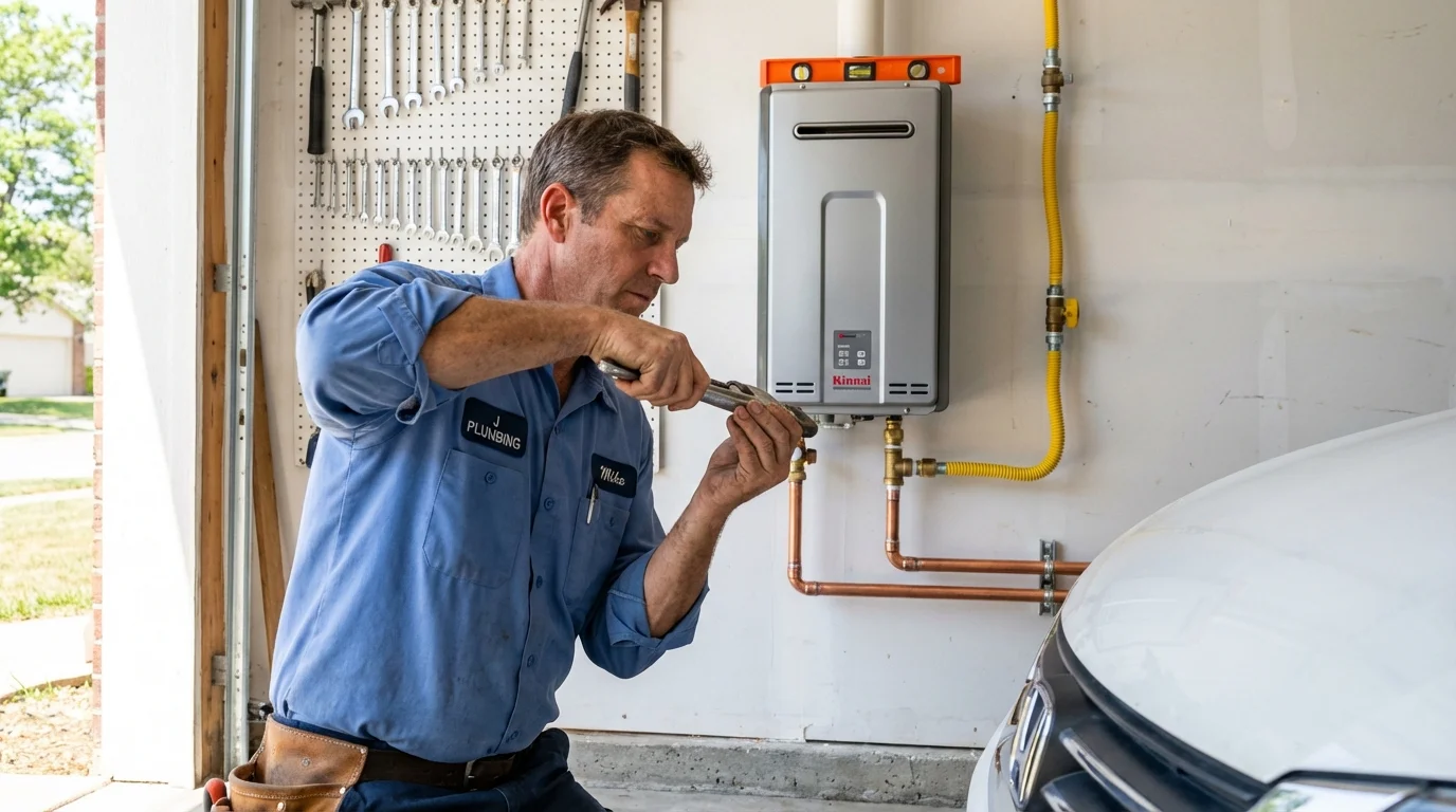 Tankless water heater installation by a Johns Plumbing LLC plumber in Colfax